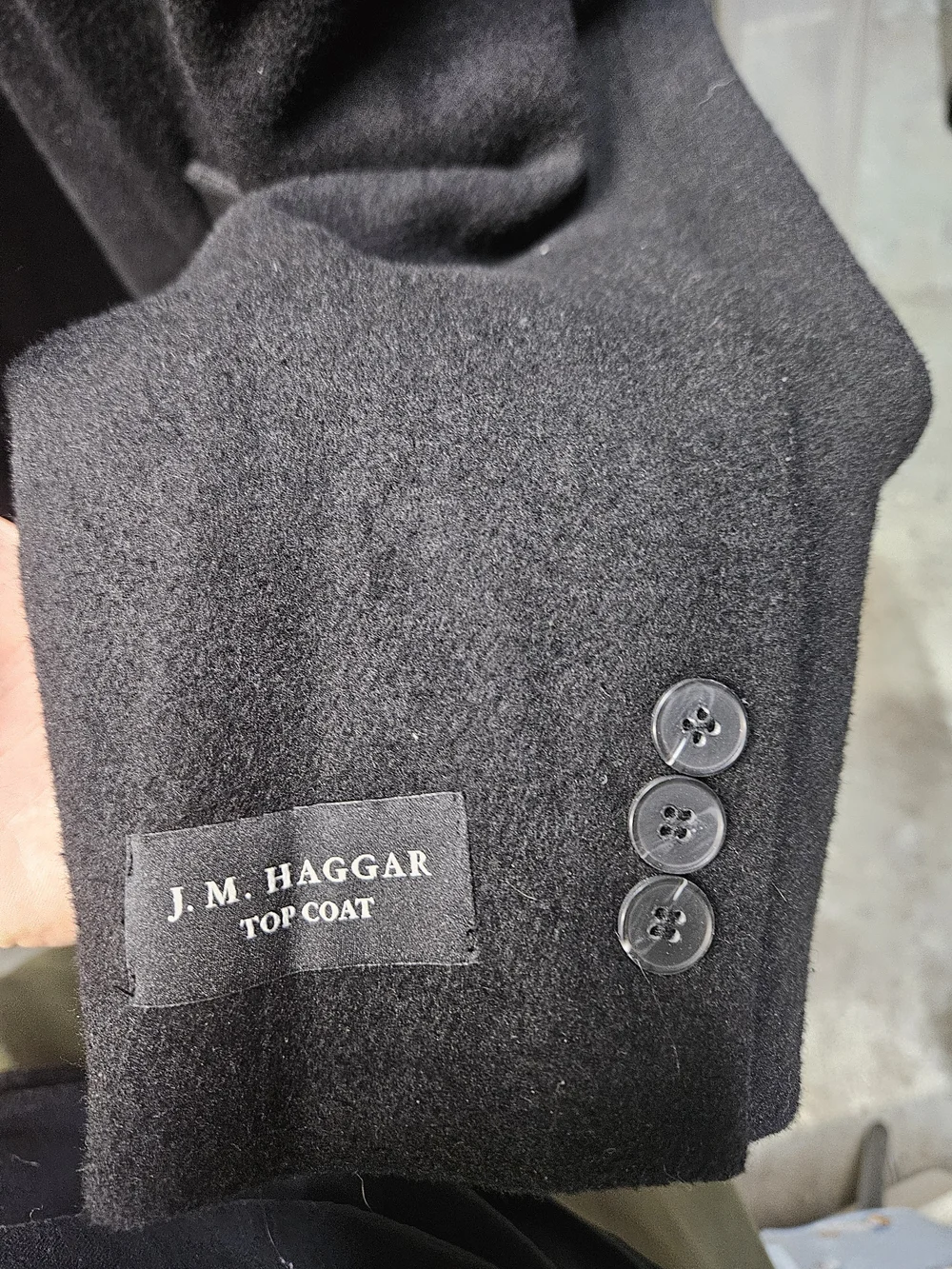 J.M. Haggar Black Top Coat - Classic Men's Overcoat